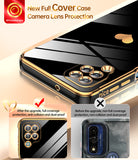 LeYi for Samsung Galaxy A12 Phone case: with Tempered Glass Screen Protector [2 Pcs]+ Full Camera Lens Protection, Plating Love Heart Luxury Cute Soft TPU Protective Case