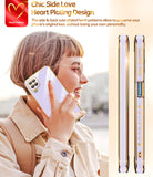 LeYi for Samsung Galaxy A12 Phone case: with Tempered Glass Screen Protector [2 Pcs]+ Full Camera Lens Protection, Plating Love Heart Luxury Cute Soft TPU Protective Case