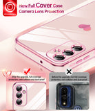 LeYi for Galaxy A14-5G Phone Case: Screen Protector [2 Pcs]+ Full Camera Lens Protection, Love Heart Plating Girly Luxury Shockproof Cell Cover Basic