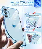 LeYi for Galaxy A14-5G Phone Case: Screen Protector [2 Pcs]+ Full Camera Lens Protection, Love Heart Plating Girly Luxury Shockproof Cell Cover Basic