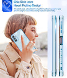 LeYi for Galaxy A14-5G Phone Case: Screen Protector [2 Pcs]+ Full Camera Lens Protection, Love Heart Plating Girly Luxury Shockproof Cell Cover Basic