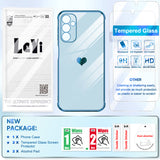 LeYi for Galaxy A14-5G Phone Case: Screen Protector [2 Pcs]+ Full Camera Lens Protection, Love Heart Plating Girly Luxury Shockproof Cell Cover Basic