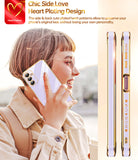 LeYi for Galaxy A14-5G Phone Case: Screen Protector [2 Pcs]+ Full Camera Lens Protection, Love Heart Plating Girly Luxury Shockproof Cell Cover Basic