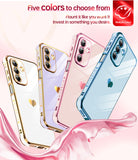 LeYi for Samsung Galaxy A26-5G Phone Case: with Tempered Glass Screen Protector [2 Pcs]+ Full Camera Lens Protection, Love Heart Plating Women Luxury Soft TPU Shockproof