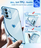 LeYi for Samsung Galaxy A26-5G Phone Case: with Tempered Glass Screen Protector [2 Pcs]+ Full Camera Lens Protection, Love Heart Plating Women Luxury Soft TPU Shockproof