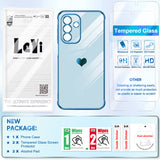 LeYi for Samsung Galaxy A26-5G Phone Case: with Tempered Glass Screen Protector [2 Pcs]+ Full Camera Lens Protection, Love Heart Plating Women Luxury Soft TPU Shockproof