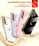 LeYi for Samsung Galaxy A26-5G Phone Case: with Tempered Glass Screen Protector [2 Pcs]+ Full Camera Lens Protection, Love Heart Plating Women Luxury Soft TPU Shockproof