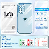 LeYi for Galaxy A36-5G Phone Case: for Samsung A36-5G Case Screen Protector [2 Pcs]+ Full Camera Lens Protection, Love Heart Plating Luxury Shockproof