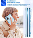 LeYi Compatible for Galaxy A53-5G Phone Case: Phone Basic Cover with Tempered Glass Screen Protector [2 Pcs] Protection,Love Heart Plating Celular Case