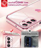 LeYi for Samsung Galaxy A25 5G Phone Case: with Tempered Glass Screen Protector [2 Pcs]+ Full Camera Lens Protection, Love Heart Plating Women Luxury Soft TPU Shockproof Case
