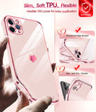 LeYi for iPhone-11-Pro Max Case: with Tempered Glass Screen Protector [2 Pcs]+ Full Camera Lens Protection,Love Heart Plating Girly Women Luxury Soft TPU Shockproof Case