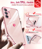 LeYi Compatible for Galaxy A54-5G Phone Case: with 2Pcs Tempered Glass Screen Protector+ Full Camera Lens Protection,[Love Heart Pattern] Plating Gold Edge