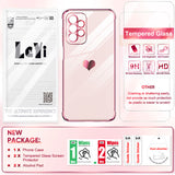 LeYi for Samsung Galaxy A23 5G Case: with Screen Protector [2 Pcs]+ Full Camera Protection, Love Heart Plating Girly Women Cute Luxury Soft TPU Case