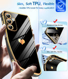 LeYi for Samsung Galaxy A17 5G Case with Full Camera Lens Protection,Love Heart Plating Girly Women Cute Luxury Soft TPU Shockproof Case