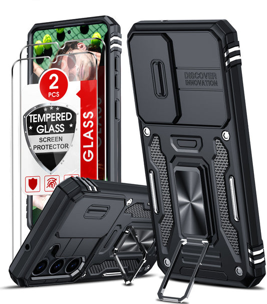 LeYi Compatible for Samsung Galaxy S23 Phone Case: Samsung S23 Case with Screen Protector 2 PCS, Heavy Duty Protection para S23 Case