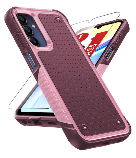 LeYi for Samsung Galaxy A15-5G Case: Galaxy A15 5G Phone Case with Screen Protector, Dual Layer Protective Hard PC Back & Soft Bumper Resilient Shock Absorb Case Cover Samsung A15 5G
