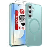 LeYi for Samsung Galaxy S25-FE Case: Compatible with Mag-Safe with Screen Protector, Military-Grade Matte Translucent Soft-Touch Skin Funda para S25FE S 25 FE