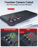 LeYi for Samsung Galaxy S25-FE Case: Compatible with Mag-Safe with Screen Protector, Military-Grade Matte Translucent Soft-Touch Skin Funda para S25FE S 25 FE