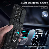LeYi for Samsung Galaxy A53-5G Phone Case: Samsung A53 Phone Case with Slide Camera Cover + Screen Protector, Military-Grade Heavy Duty Cell Android Cover Magnetic Ring Holder Stand para A 53