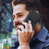 LeYi for Galaxy S21 FE-5G Case: Samsung S21 FE Phone Case with Slide Camera Cover + Glass Screen Protector, Heavy Duty Dual Layer Cell Phonecellular Android Cover Magnetic Ring Stand for S21FE