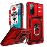 LeYi for Samsung Galaxy S20-FE Case:NOT Fit S20, Galaxy S20 FE 5G Case with Camera Cover+Glass Screen Protector, Heavy Duty Rugged Cell Android Cover Funda para Ring Stand S20FE Phone