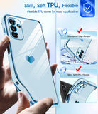 LeYi for Galaxy A13-5G Phone case: [2 Pcs] Screen Protector, for Women Girl Love Heart Luxury Cute Plating Soft TPU Girly Shockproof case