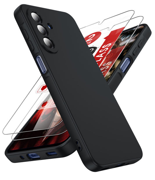 LeYi for Samsung Galaxy A17 5G Phone Case: Samsung A17 5G Case with 2Pcs Tempered Glass Screen Protector, Slim Soft Full-Body Shockproof Protective Case for Galaxy A17