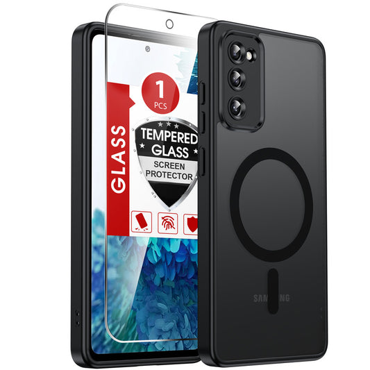 LeYi for Samsung Galaxy S20-FE Case: Compatible with Mag-Safe with Screen Protector, Military-Grade Matte Translucent Soft-Touch Skin Funda para S20FE S 20 FE