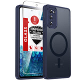 LeYi for Samsung Galaxy S21-FE Case: Compatible with Mag-Safe with Screen Protector, Military-Grade Matte Translucent Soft-Touch Skin Funda para S21FE S 21 FE