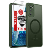 LeYi for Samsung Galaxy S21-FE Case: Compatible with Mag-Safe with Screen Protector, Military-Grade Matte Translucent Soft-Touch Skin Funda para S21FE S 21 FE