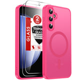 LeYi for Samsung Galaxy S23-FE Case: Compatible with Mag-Safe with Screen Protector, Military-Grade Matte Translucent Soft-Touch Skin Funda para S23FE S 23 FE