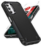 LeYi for Samsung Galaxy A14-5G Phone Case: Samsung A14 5G Case with Glass Screen Protector, Dual Layer Heavy Duty Shockproof Cell Case Cover Funfa para Android Mobile A 14 5G Telephone