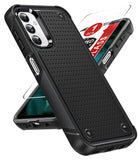 LeYi for Samsung Galaxy A14-5G Phone Case: Samsung A14 5G Case with Glass Screen Protector, Dual Layer Heavy Duty Shockproof Cell Case Cover Funfa para Android Mobile A 14 5G Telephone