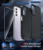 LeYi for Samsung Galaxy A14-5G Phone Case: Samsung A14 5G Case with Glass Screen Protector, Dual Layer Heavy Duty Shockproof Cell Case Cover Funfa para Android Mobile A 14 5G Telephone