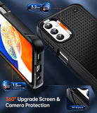 LeYi for Samsung Galaxy A14-5G Phone Case: Samsung A14 5G Case with Glass Screen Protector, Dual Layer Heavy Duty Shockproof Cell Case Cover Funfa para Android Mobile A 14 5G Telephone