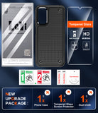 LeYi for Samsung Galaxy A14-5G Phone Case: Samsung A14 5G Case with Glass Screen Protector, Dual Layer Heavy Duty Shockproof Cell Case Cover Funfa para Android Mobile A 14 5G Telephone