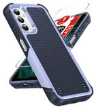 LeYi for Samsung Galaxy A14-5G Phone Case: Samsung A14 5G Case with Glass Screen Protector, Dual Layer Heavy Duty Shockproof Cell Case Cover Funfa para Android Mobile A 14 5G Telephone