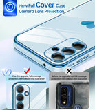 LeYi for Galaxy A35-5G Phone Case: Tempered Glass Screen Protector [2 Pcs]+ Full Camera Lens Protection, Love Heart Plating Girly Women Luxury Soft TPU Shockproof Case