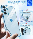 LeYi for Galaxy A35-5G Phone Case: Tempered Glass Screen Protector [2 Pcs]+ Full Camera Lens Protection, Love Heart Plating Girly Women Luxury Soft TPU Shockproof Case