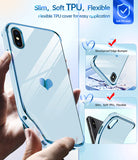 LeYi for iPhone-Xs-Case: for iPhone-X-Case with Screen Protector [2 Pack] + Full Camera Lens Protection, Love Heart PlatingCute Luxury Soft TPU Shockproof Cover