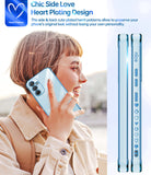 LeYi Compatible for Galaxy A54-5G Phone Case: with 2Pcs Tempered Glass Screen Protector+ Full Camera Lens Protection,[Love Heart Pattern] Plating Gold Edge