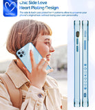 LeYi for iPhone-11-Pro Max Case: with Tempered Glass Screen Protector [2 Pcs]+ Full Camera Lens Protection,Love Heart Plating Girly Women Luxury Soft TPU Shockproof Case