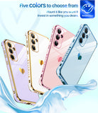 LeYi for Galaxy A35-5G Phone Case: Tempered Glass Screen Protector [2 Pcs]+ Full Camera Lens Protection, Love Heart Plating Girly Women Luxury Soft TPU Shockproof Case