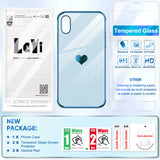 LeYi for iPhone-Xs-Case: for iPhone-X-Case with Screen Protector [2 Pack] + Full Camera Lens Protection, Love Heart PlatingCute Luxury Soft TPU Shockproof Cover