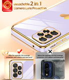 LeYi for Samsung A52 Phone case: with Tempered Glass Screen Protector [2 Pcs] + Full Camera Protection, Love Heart Plating Girly Women Soft TPU Case