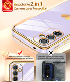 LeYi Compatible for Galaxy A54-5G Phone Case: with 2Pcs Tempered Glass Screen Protector+ Full Camera Lens Protection,[Love Heart Pattern] Plating Gold Edge