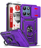 LeYi for Moto G-Power 2025 Case/Moto G-Power 2026 Case: with Slide Camera Cover and Screen Protector, Rugged Shockproof Cell Cover Magnetic Ring Stand Funda para Motorola G Power 2026/2025