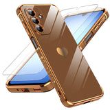 LeYi for Samsung Galaxy A17 5G Case with Full Camera Lens Protection,Love Heart Plating Girly Women Cute Luxury Soft TPU Shockproof Case