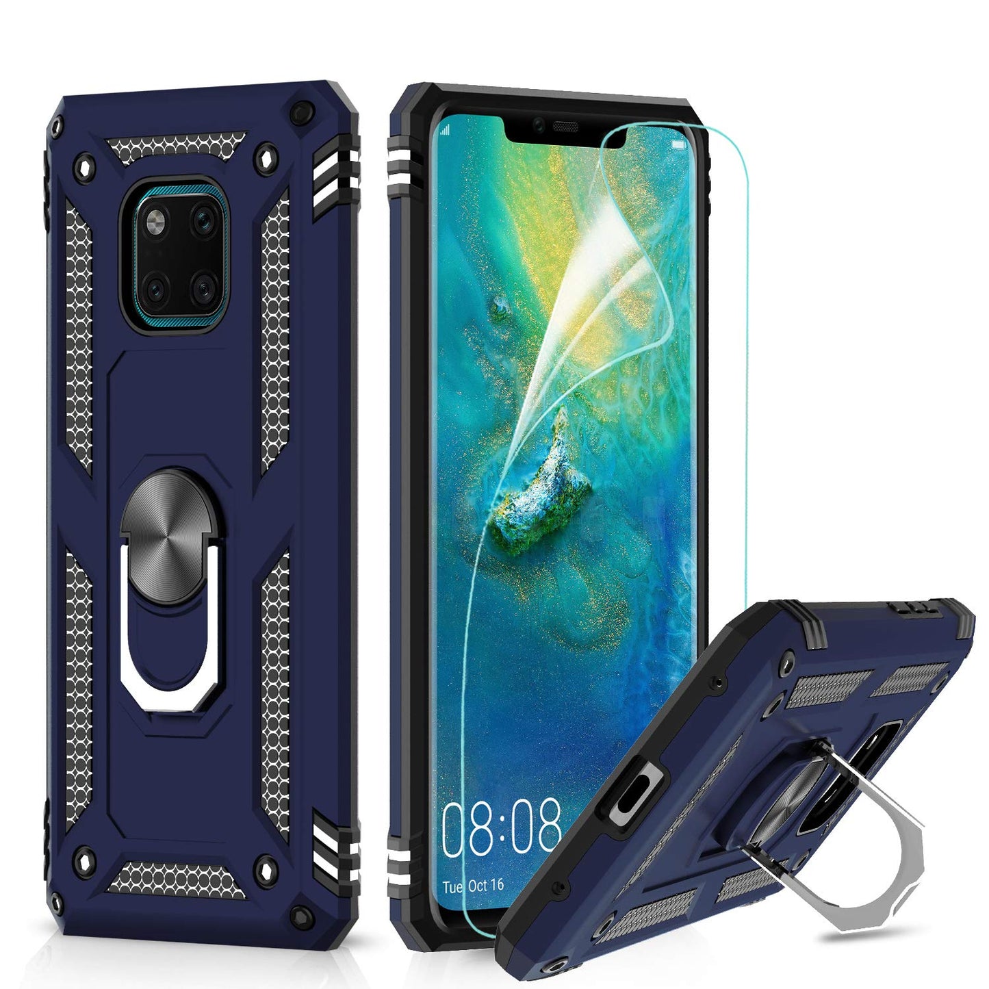 LeYi for Huawei Mate 20 Pro Case with Magnetic Ring Holder, Full Body Protective [Military Grade] Silicone Personalised Shockproof Armour Phone Cover