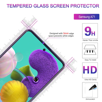 LeYi for Samsung Galaxy A71 Case and Tempered Glass Screen Protector(2 Pack),Magnetic Ring Holder [Military Grade] Protective Silicone Shockproof